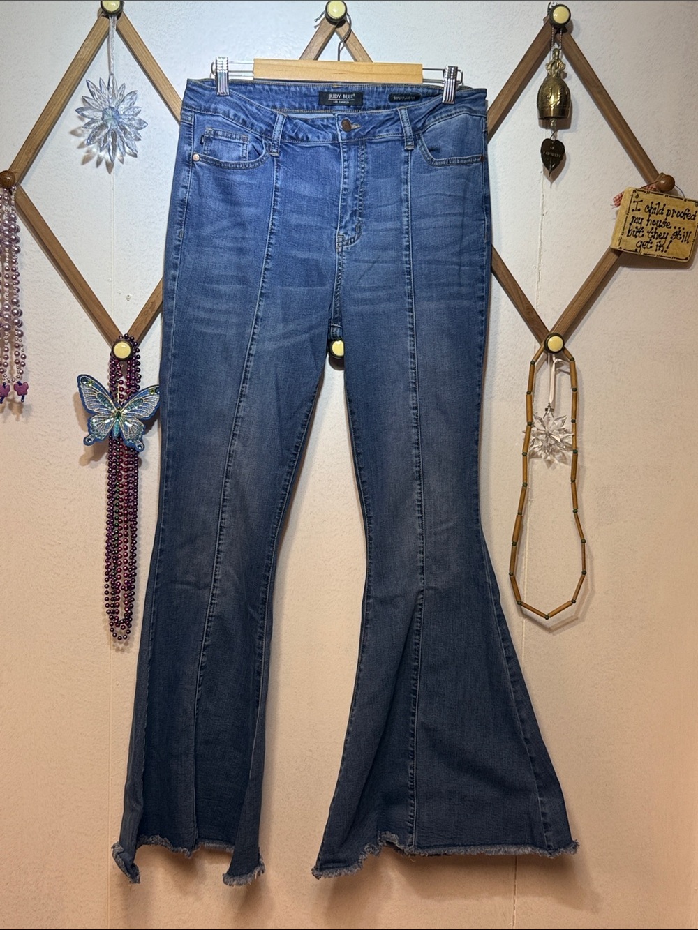 Judy Blue Blue High-Rise Super Flare Jeans with Front and back Seams